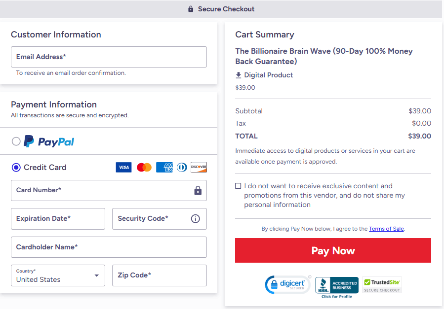 billionaire-brain-wave-checkout-page